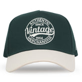 Vintage Havana Trucker Hat for Women & Men – Green & Tan Adjustable Cap – Embroidered "Authentic Vintage Merchandise"